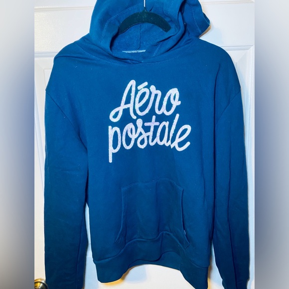 Aeropostale Tops - Aeropostale Hoodie Navy Blue Sweatshirt‎ Pullover Kangaroo Pockets, L